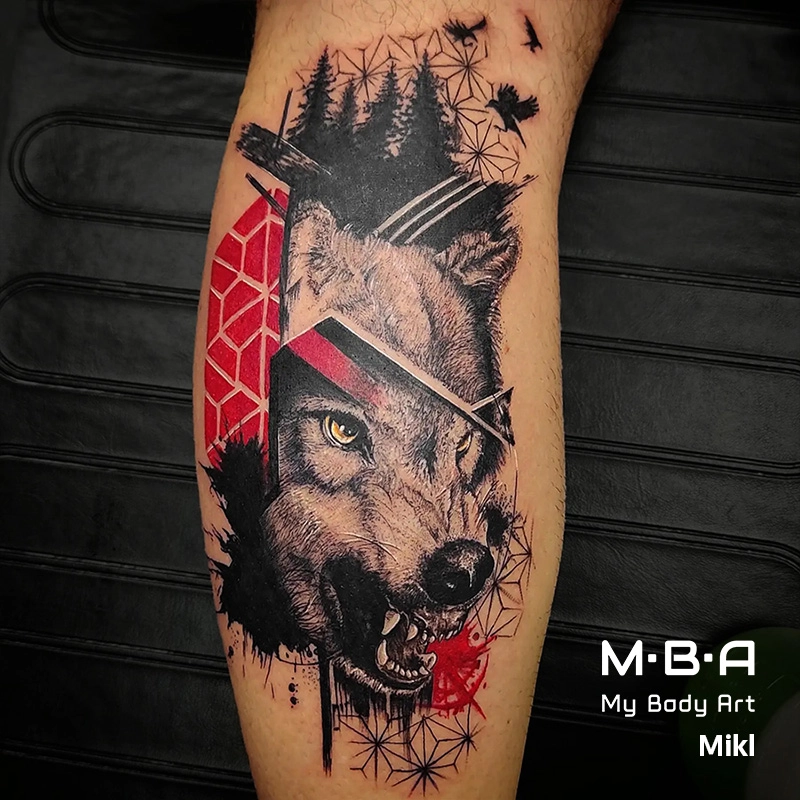 tatouage loup réalisé par Mikl à MBA - My Body Art Grenoble