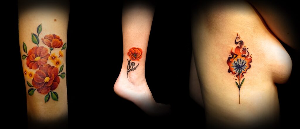 Tattoos en couleur réalisés par Thalie à Lyon