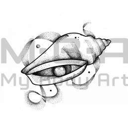 Flash tatouage coquillage numéro 3 à réaliser avec Doud’Z à MyBody Art à Villeurbanne. Idée de placement : cuisse, côtes, arrière cuisse, dos.
