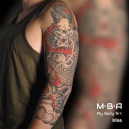 tatouage dragon réalisé par Irina à MBA - My Body Art Lyon