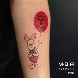 tatouage Porcinet réalisé par Irina à MBA - My Body Art Lyon