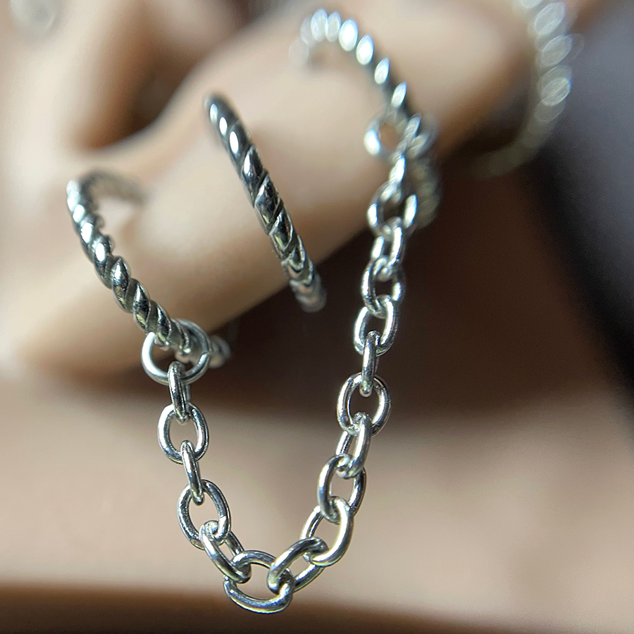chainette pour bijou piercing d'oreille