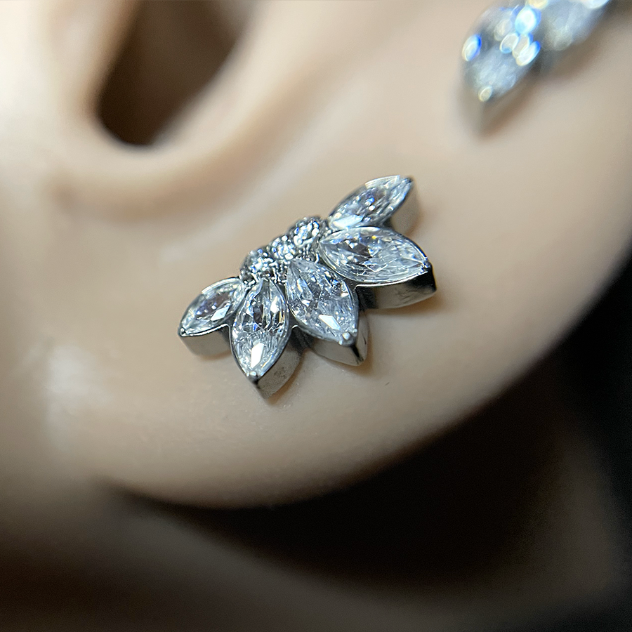 bijou marquise strass pour piercing d'oreille