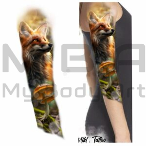 Flash renard en couleur à réaliser avec Mikl au shop MBA - My Body Art de Grenoble. Prévoir deux séances d'une journée complète, envisager une troisième séance d'une demie-journée. Le tarif comprend les trois séances.