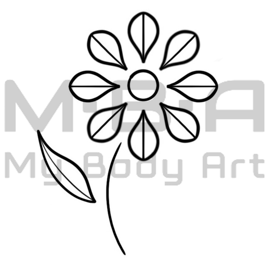 Flash Été 2024 - Fleur B à réaliser avec Sunny-Blondie au shop MBA - My Body Art de Chambéry.