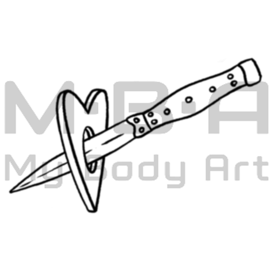 Flash Heart Knife à réaliser avec Leococorico au shop MBA – My Body Art de Lyon.
