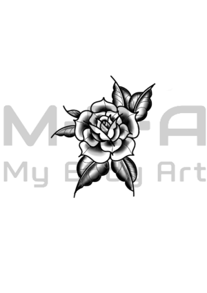 Rose d'inspiration Old school à réaliser avec Xav au shop MBA - My Body Art de Chambéry.