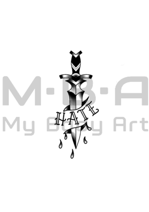 Dague "Hate" à réaliser avec Xav au shop MBA - My Body Art de Chambéry.